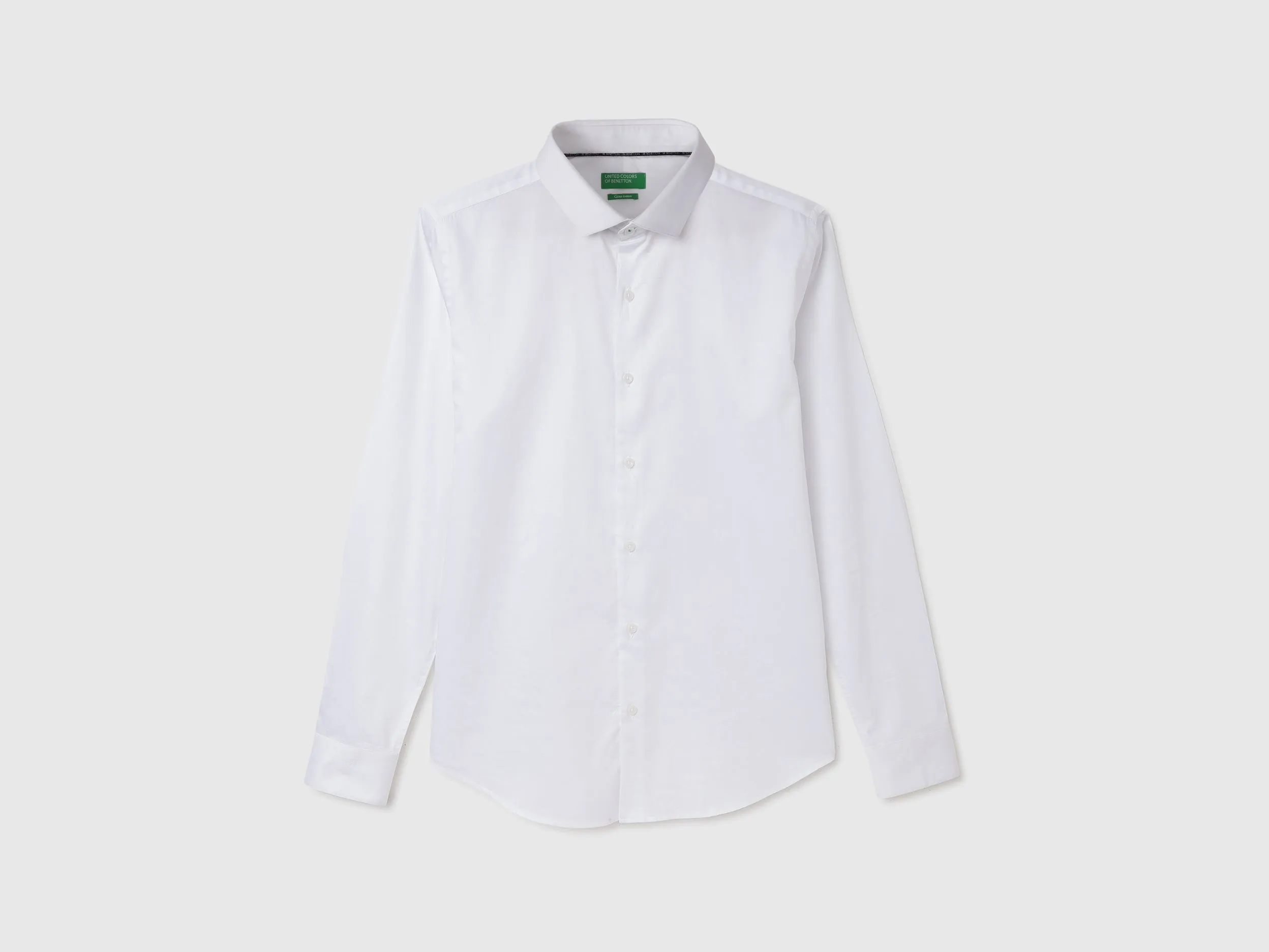 Slim Fit Spread Collar Solid Shirt