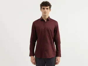 Slim Fit Spread Collar Solid Shirt