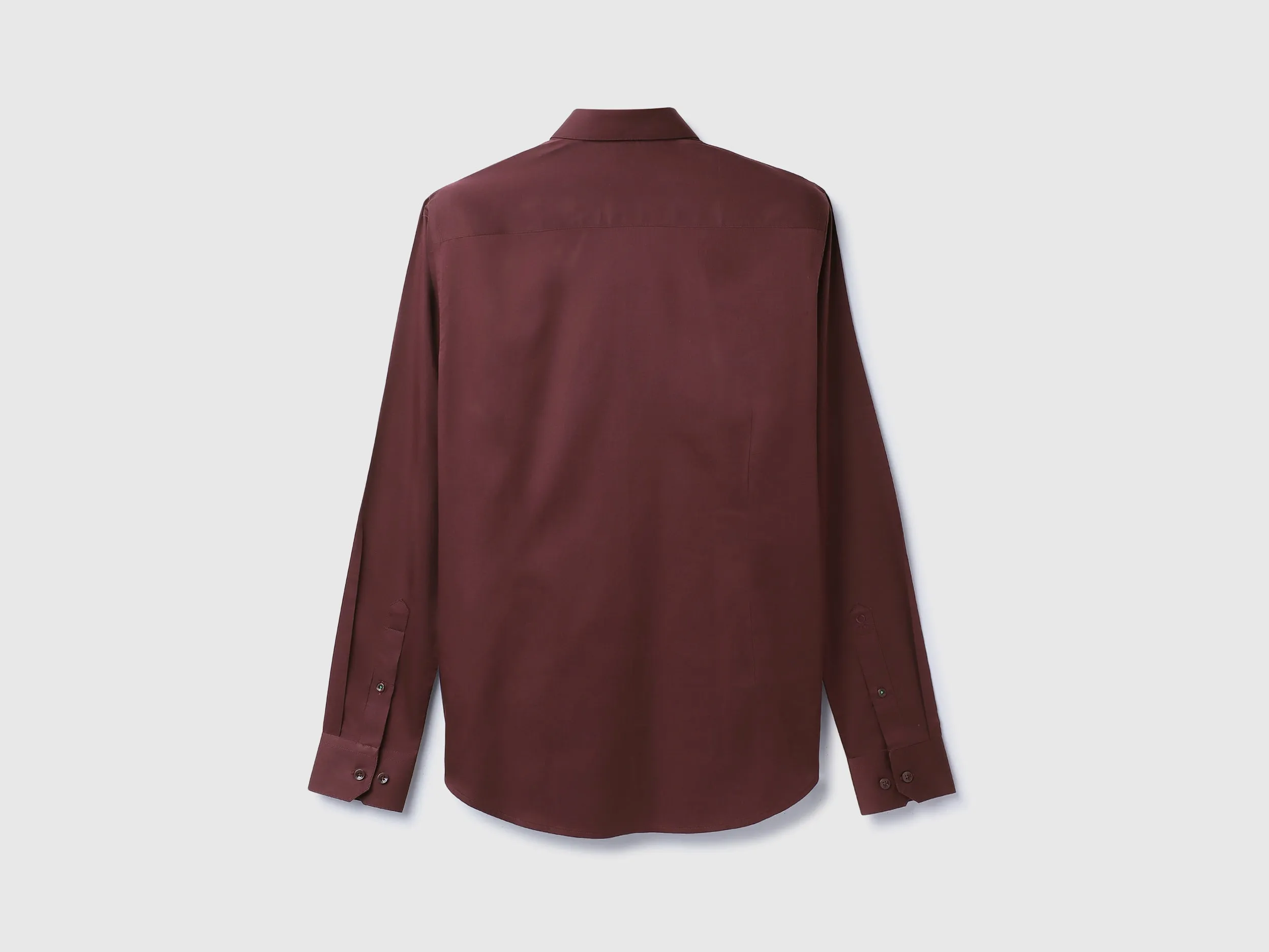 Slim Fit Spread Collar Solid Shirt