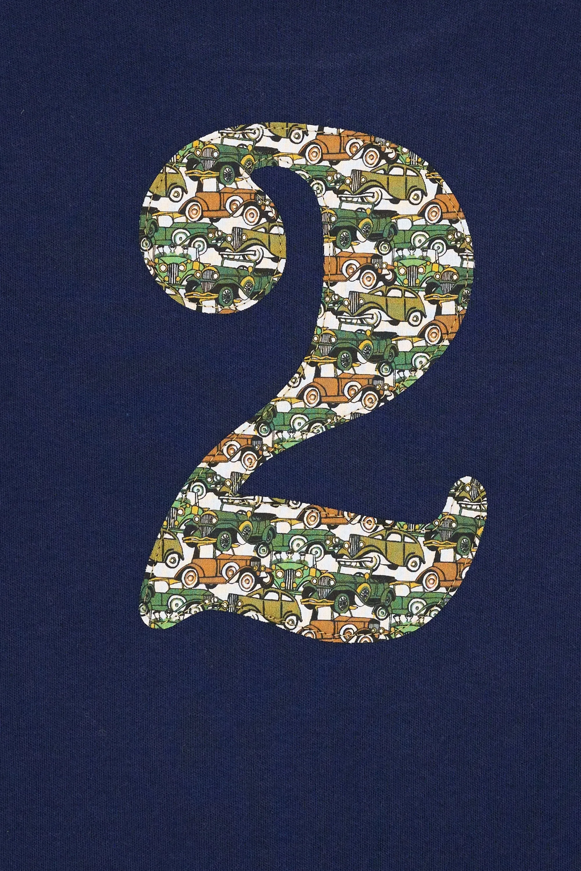 Small Letter & Large Number Navy T-Shirt