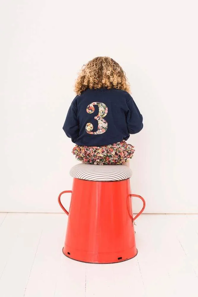 Small Letter & Large Number Navy T-Shirt