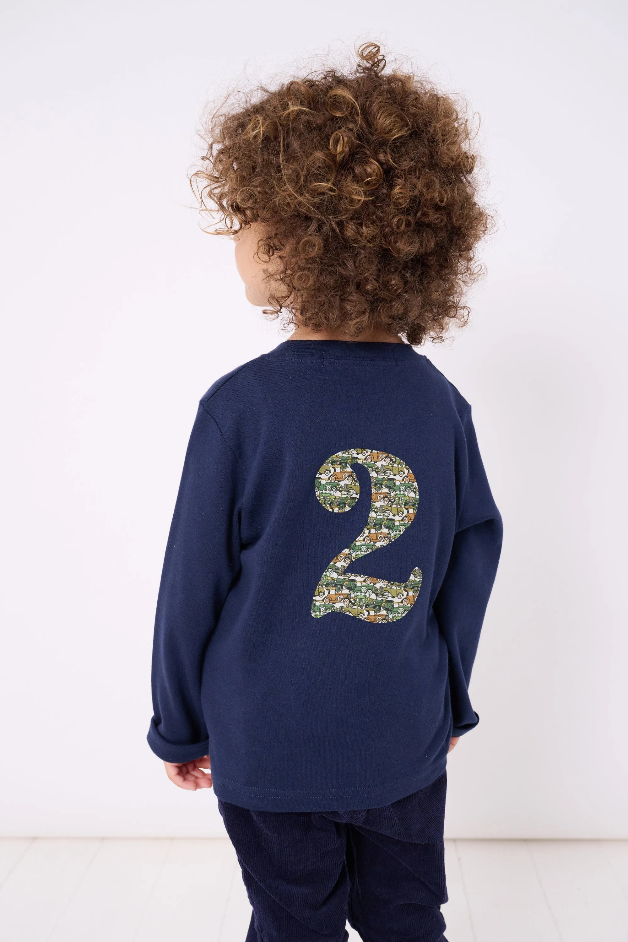 Small Letter & Large Number Navy T-Shirt