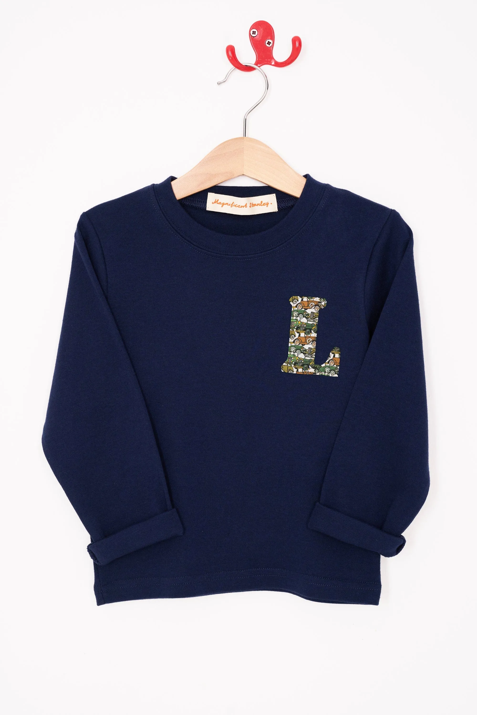 Small Letter & Large Number Navy T-Shirt