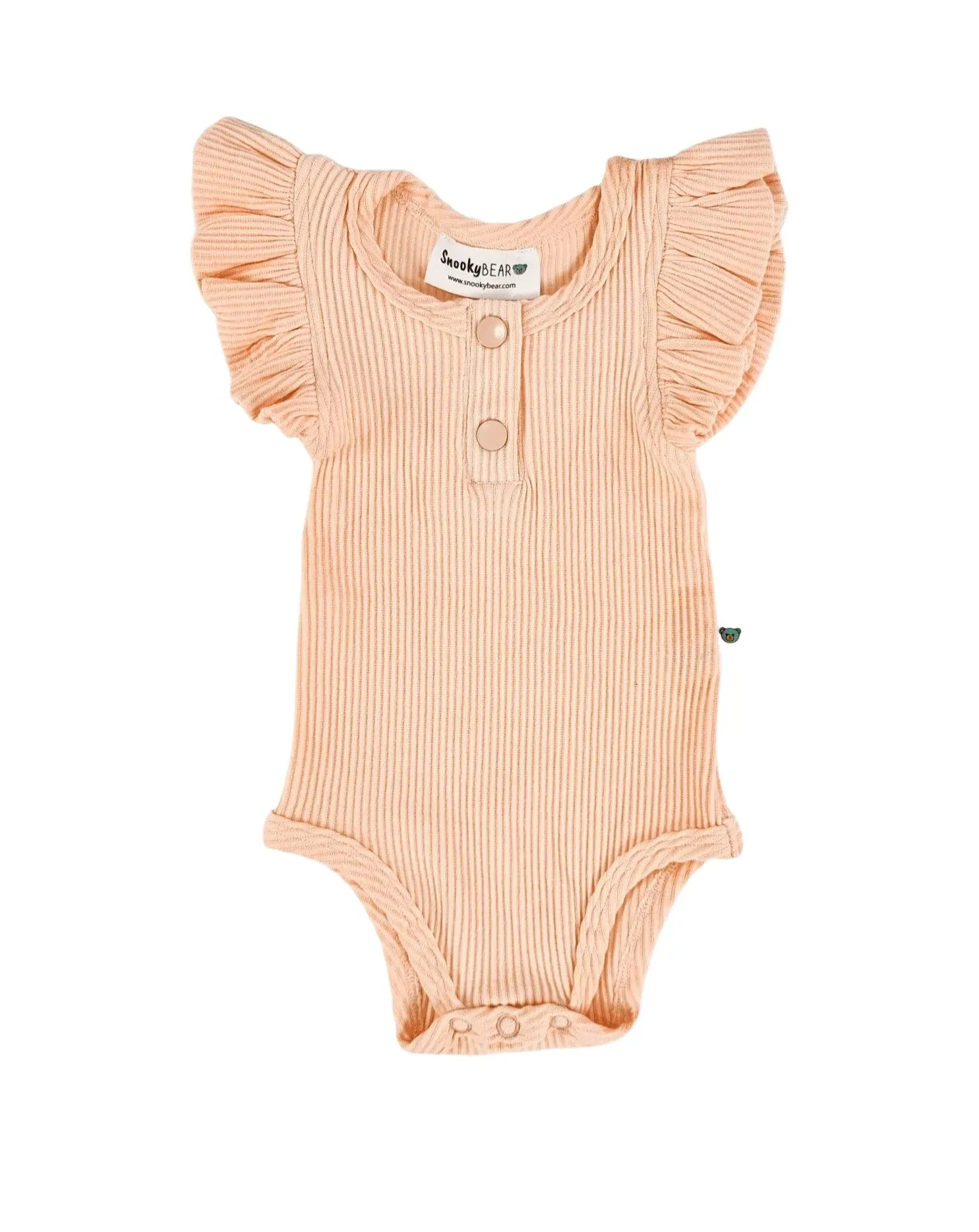 Snooky Bear - Frilly Short Sleeve Bodysuit | Peach