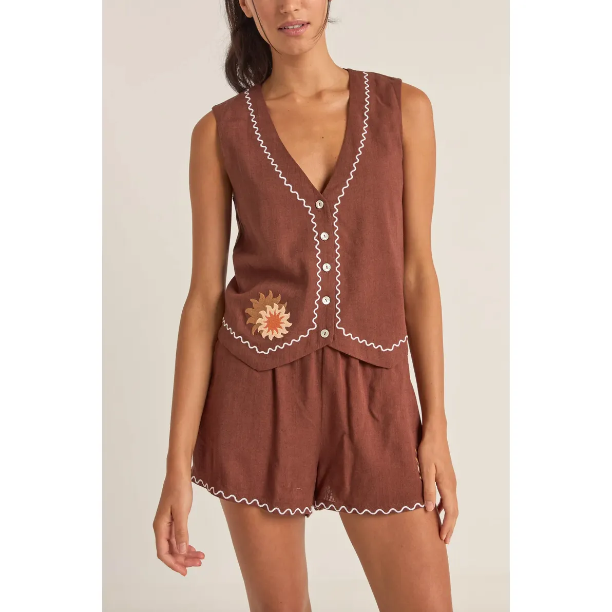 Solis Embroidered Vest
