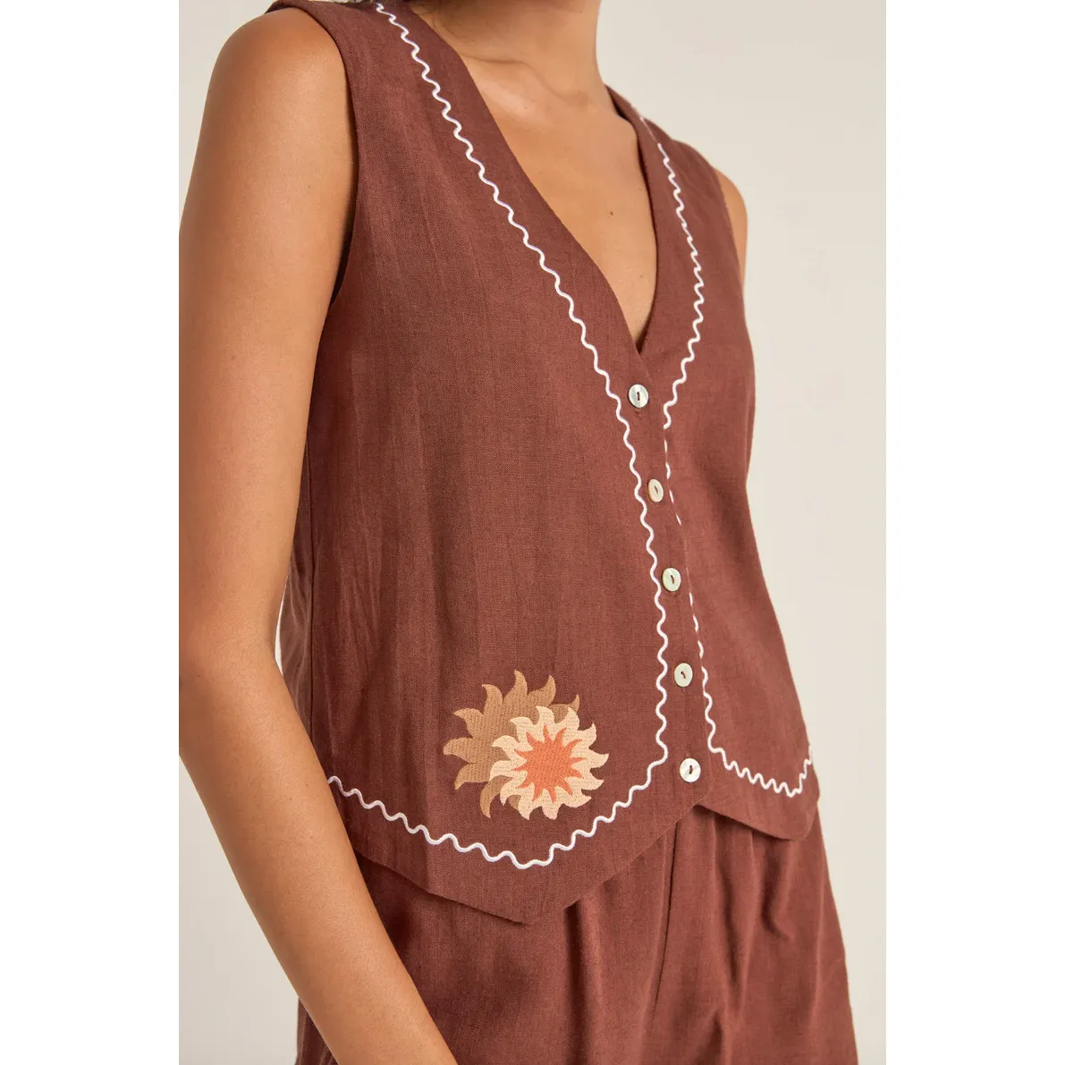Solis Embroidered Vest