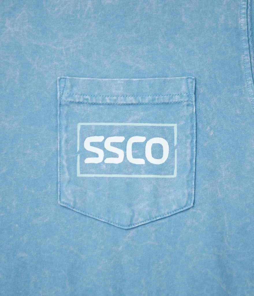 Southern Shirt Linocut Trout SS Tee - Deep Blue