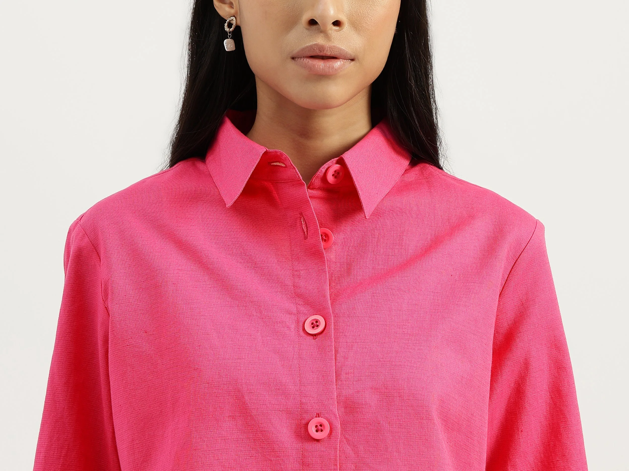Spread Collar Solid Shirts