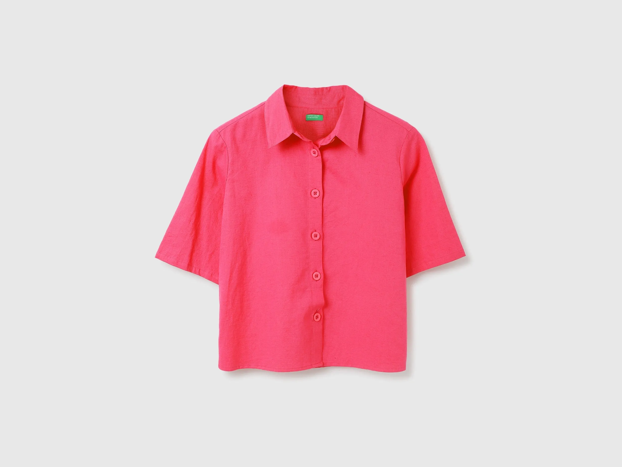 Spread Collar Solid Shirts