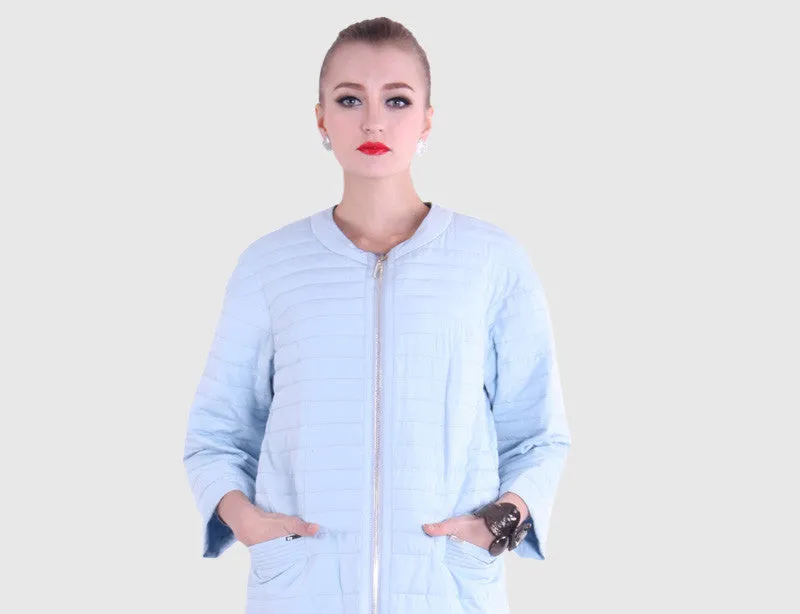 Spring Jacket Women Ultra Light Down Medium-long Plus Size Jacket Female With Large 12-262