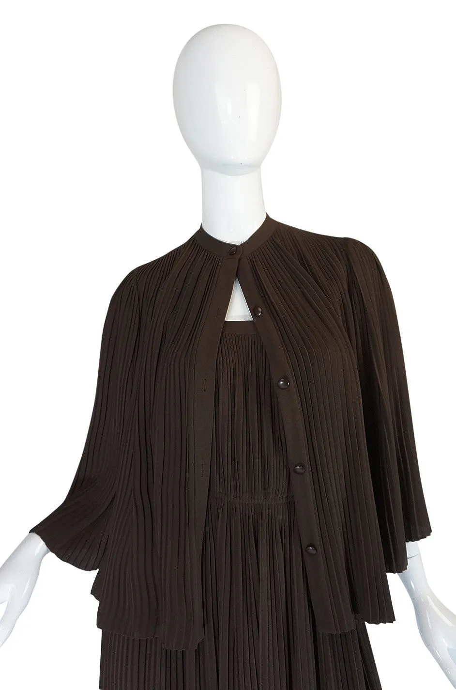 S/S 1976 Christian Dior Haute Couture Pleated Silk Dress Set