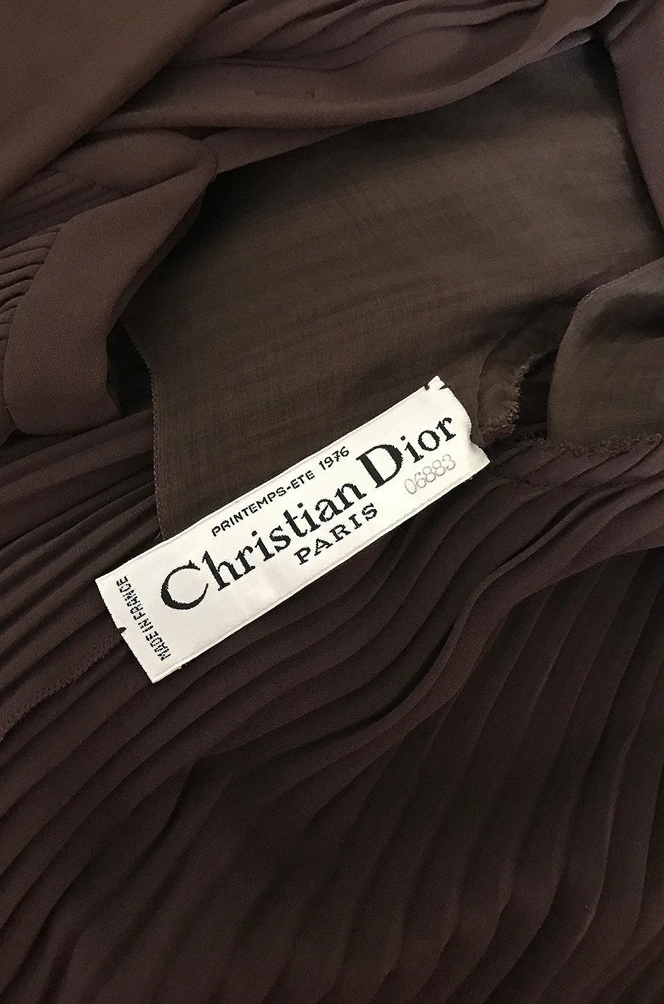 S/S 1976 Christian Dior Haute Couture Pleated Silk Dress Set