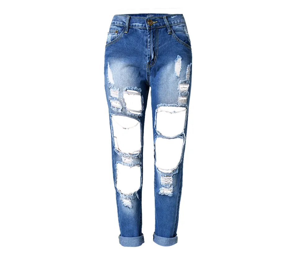 Straight Big Hole Jeans Loose Pants