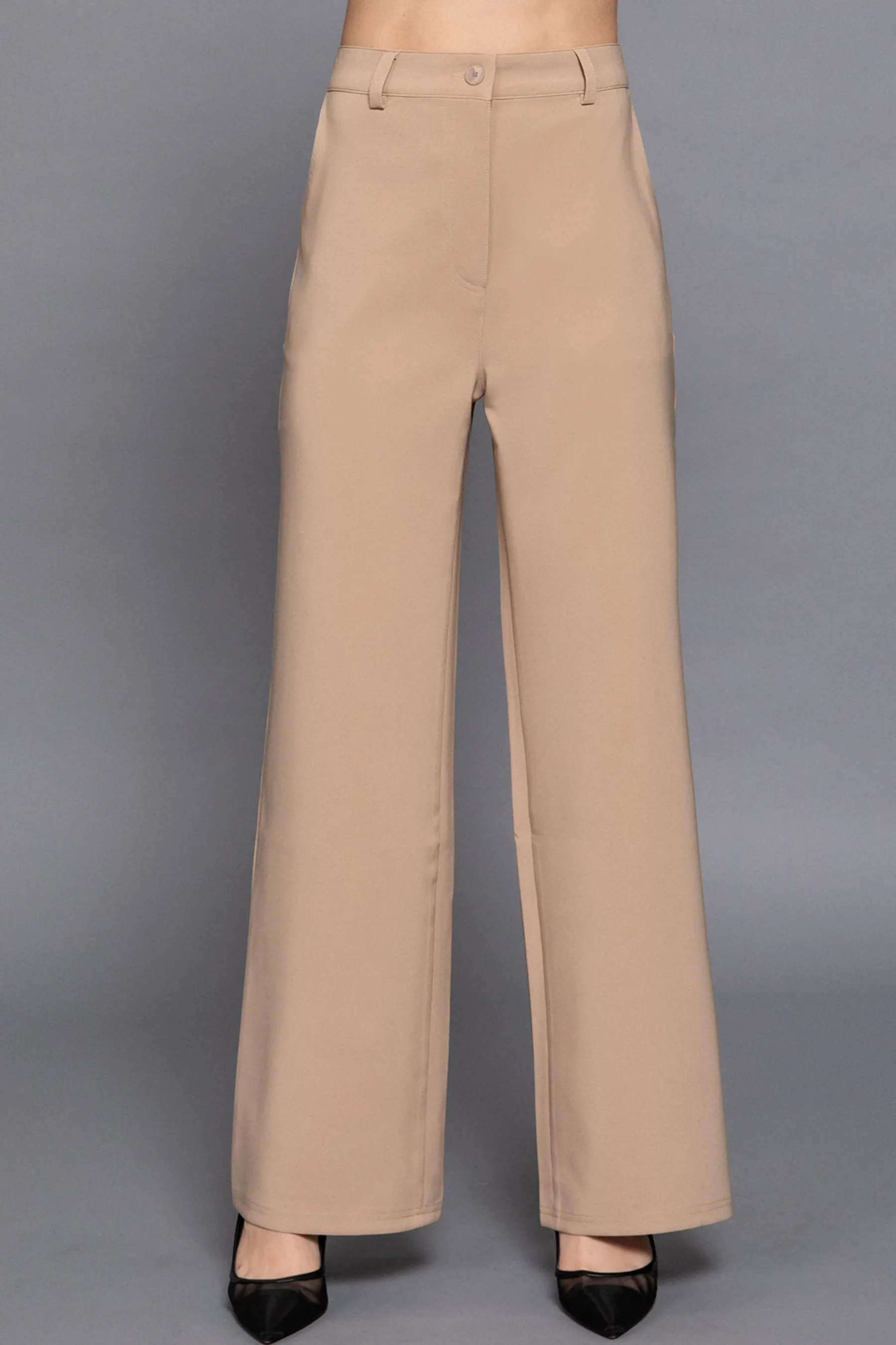 Straight-Leg Woven Pants Back Elastic Detail One Button Closure ZP14216C28 $12Each