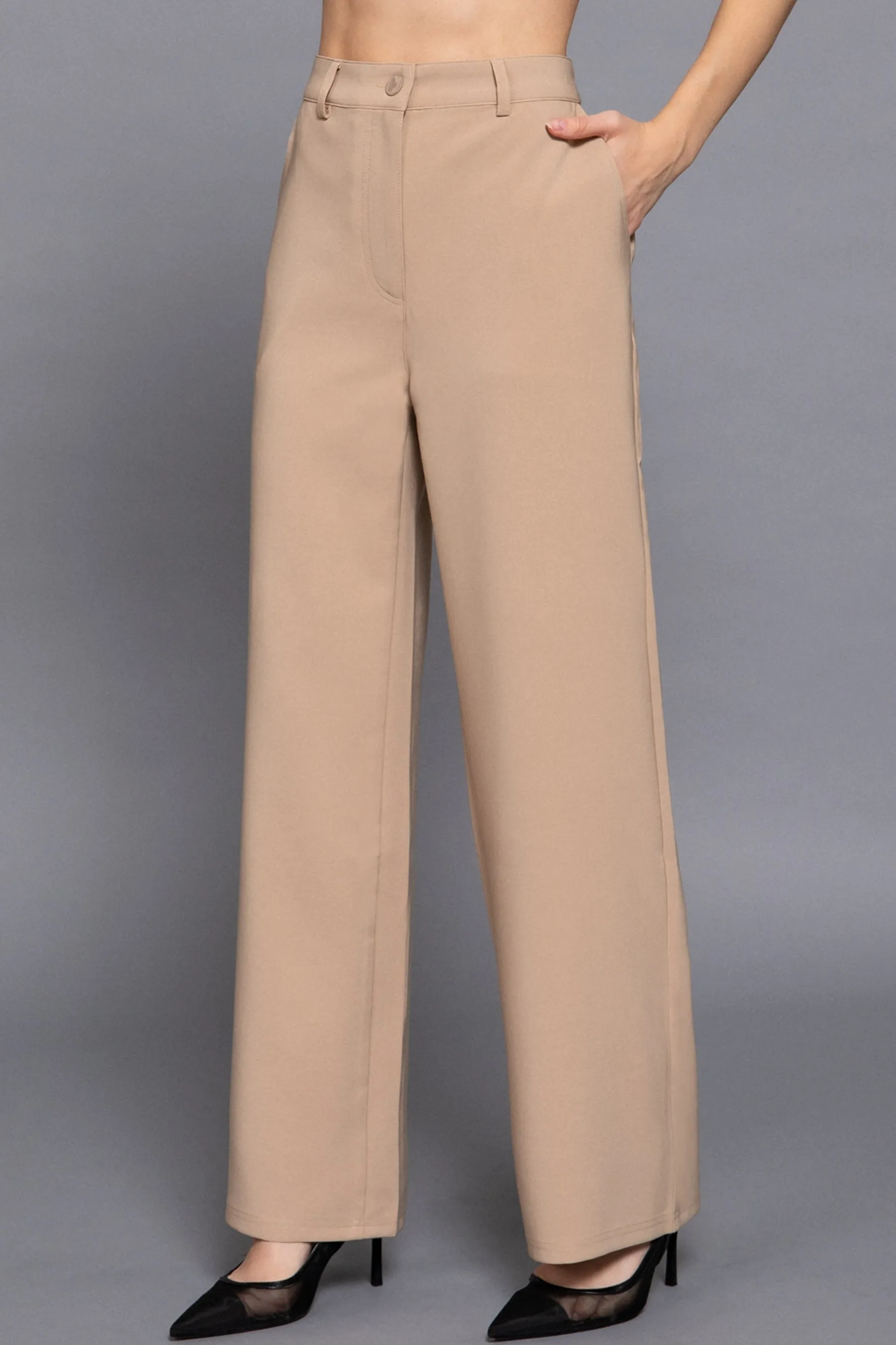 Straight-Leg Woven Pants Back Elastic Detail One Button Closure ZP14216C28 $12Each