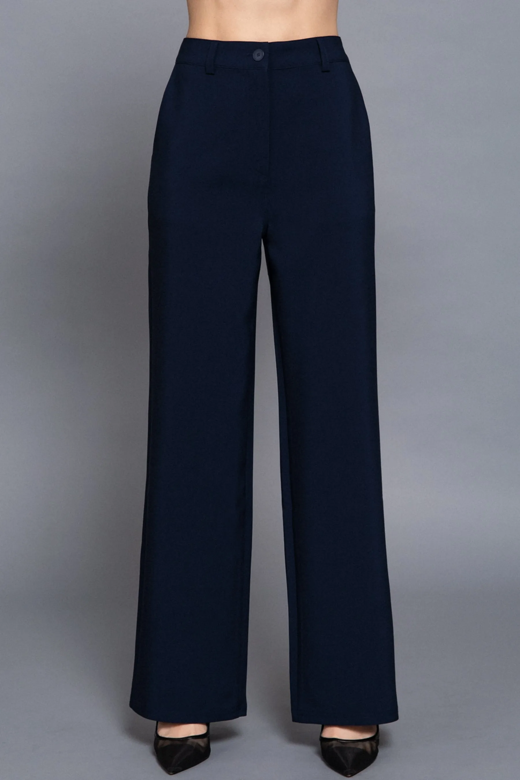Straight-Leg Woven Pants Back Elastic Detail One Button Closure ZP14216C28 $12Each
