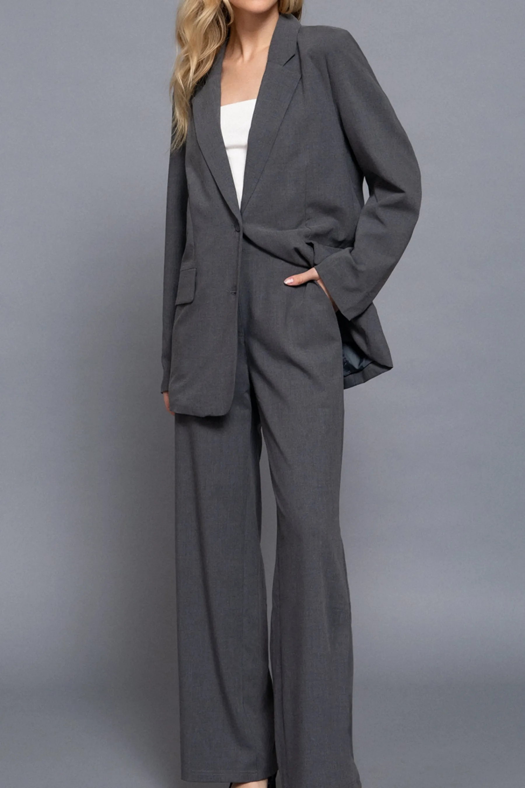 Straight-Leg Woven Pants Back Elastic Detail One Button Closure ZP14216C28 $12Each