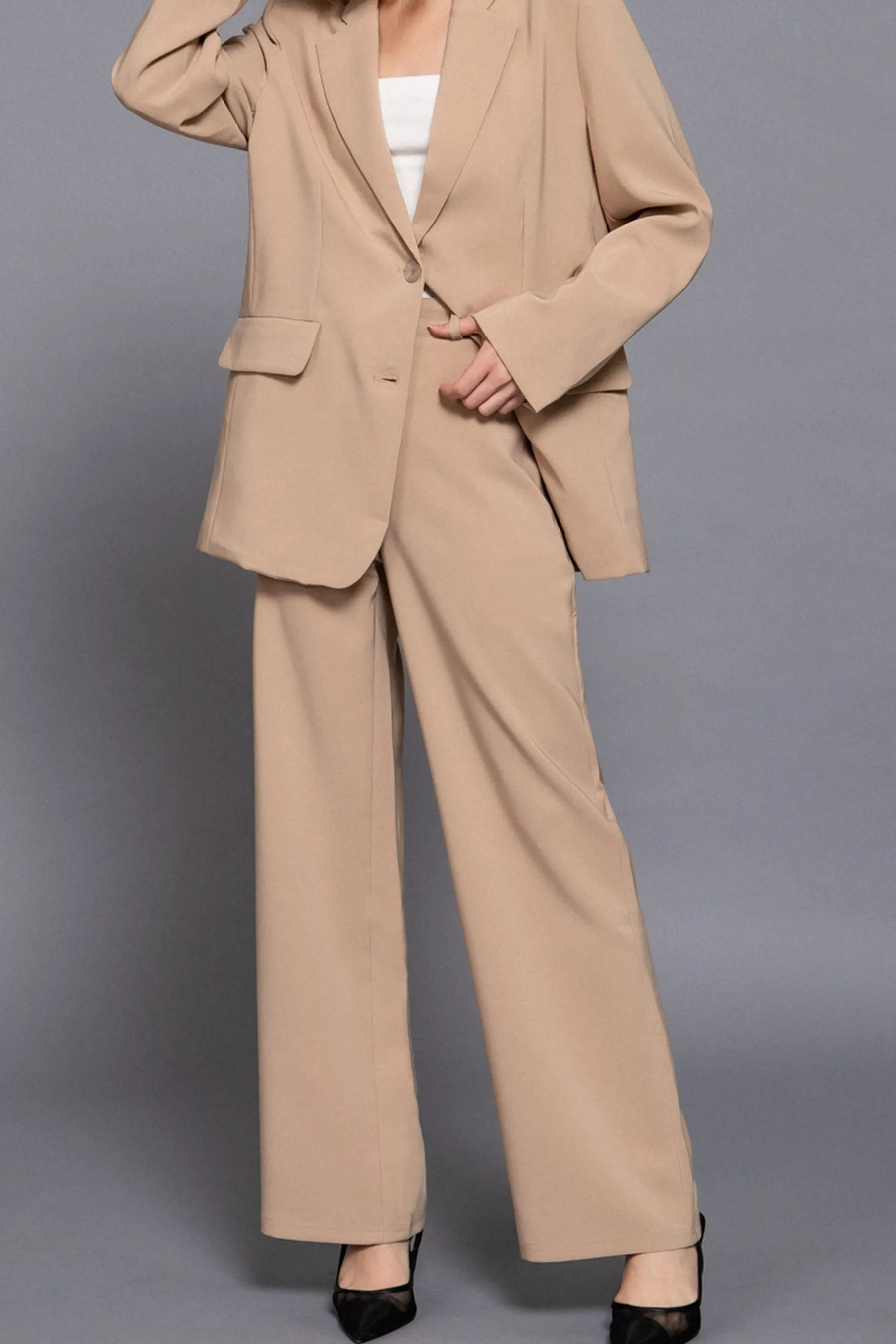 Straight-Leg Woven Pants Back Elastic Detail One Button Closure ZP14216C28 $12Each