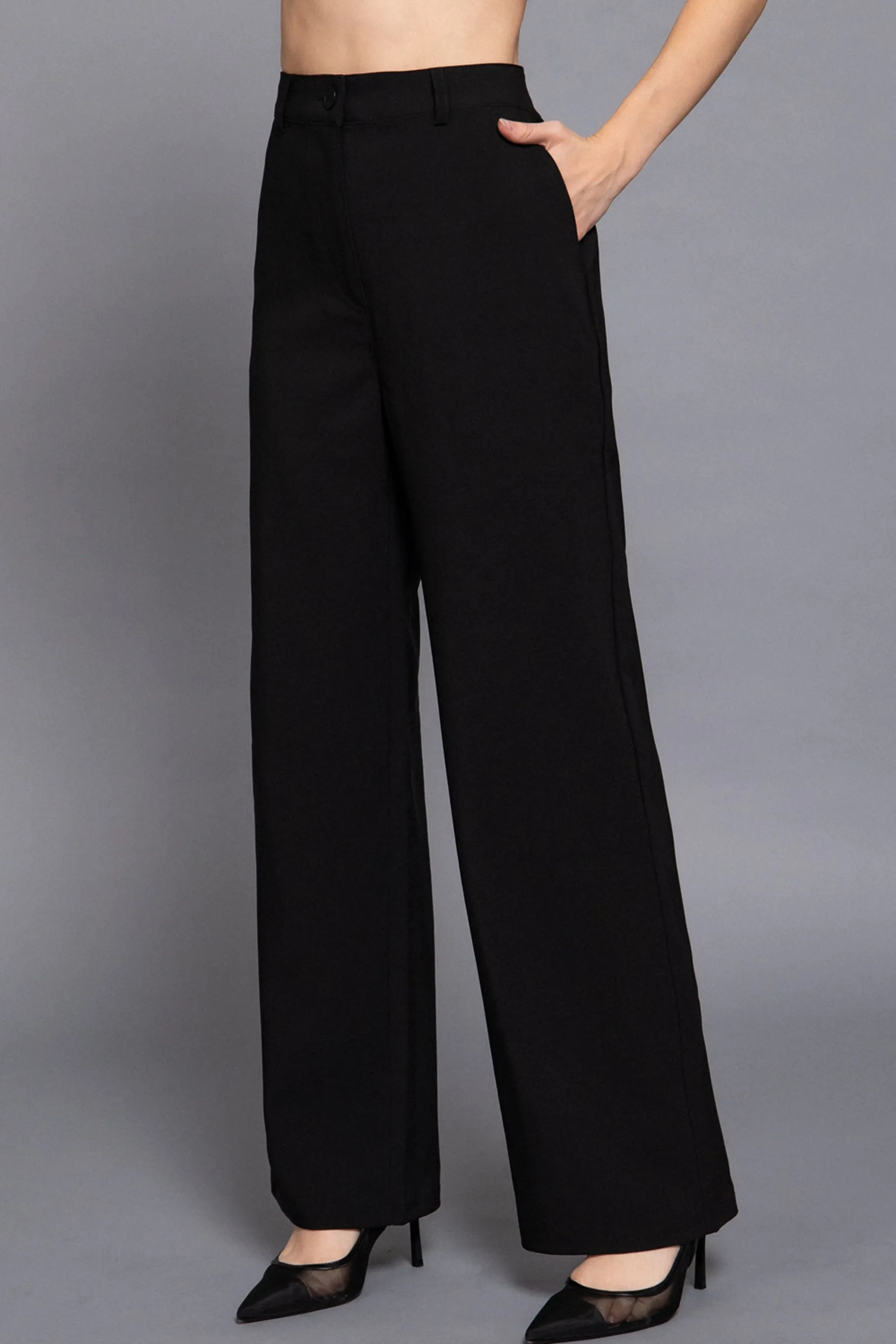 Straight-Leg Woven Pants Back Elastic Detail One Button Closure ZP14216C28 $12Each
