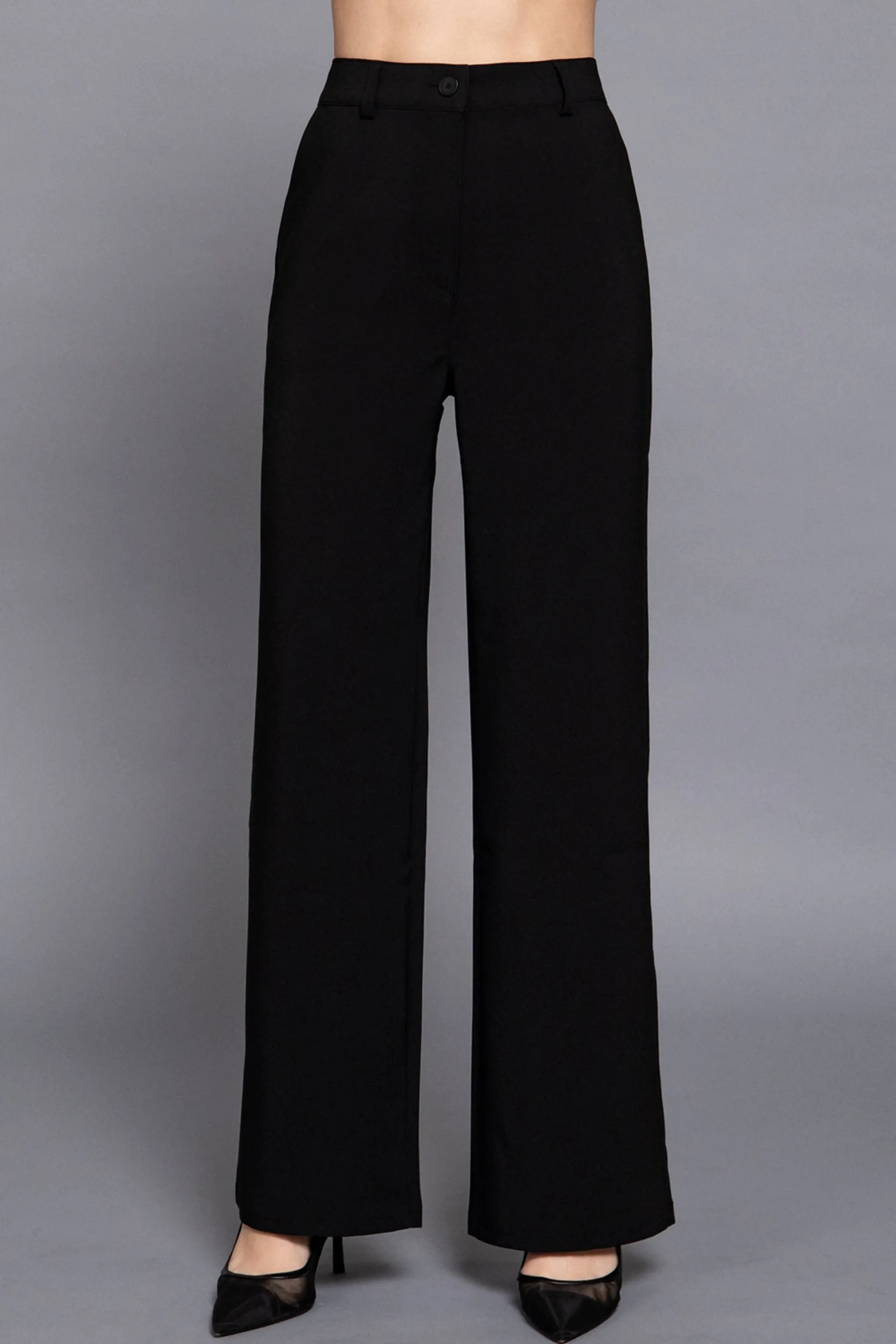 Straight-Leg Woven Pants Back Elastic Detail One Button Closure ZP14216C28 $12Each