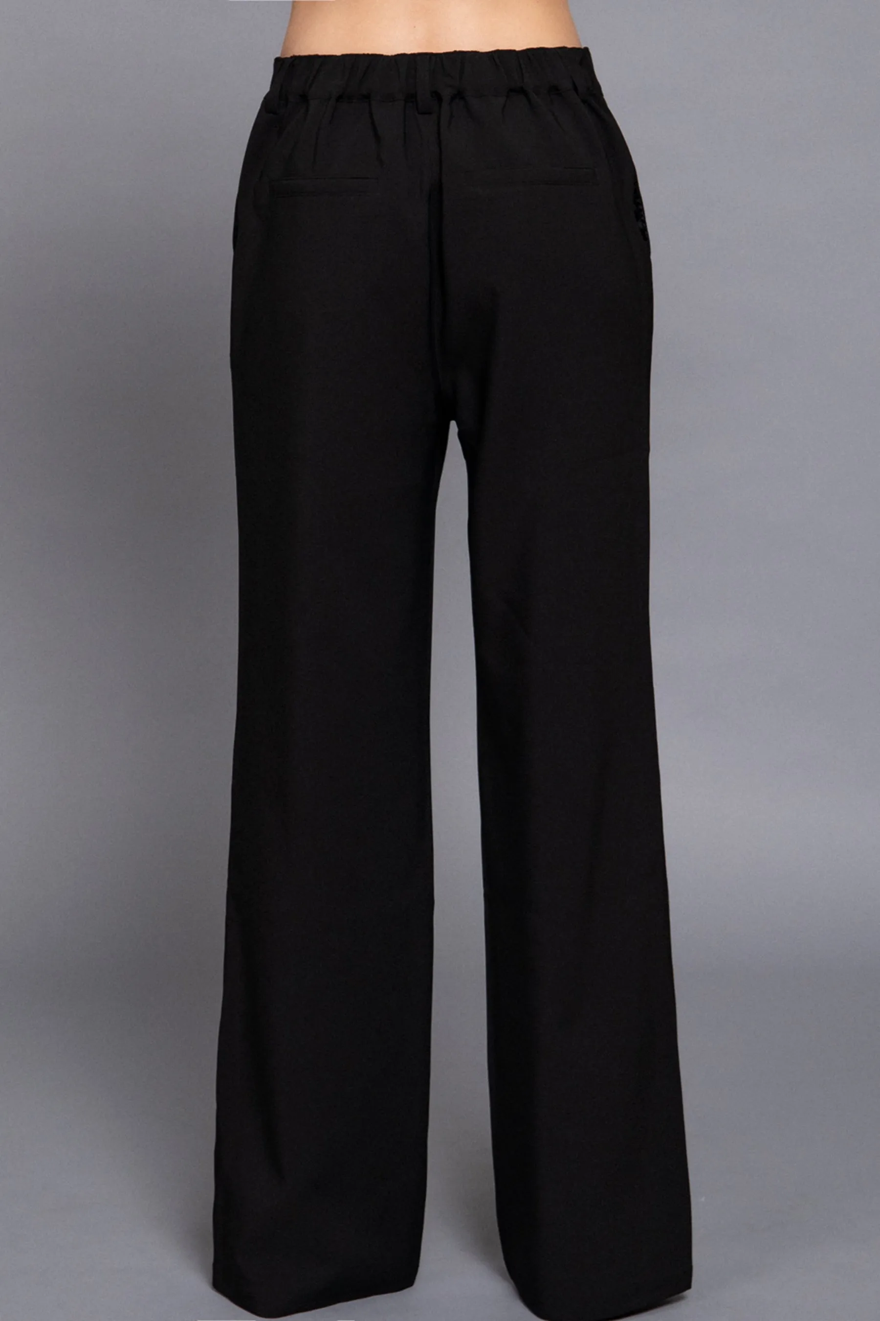 Straight-Leg Woven Pants Back Elastic Detail One Button Closure ZP14216C28 $12Each