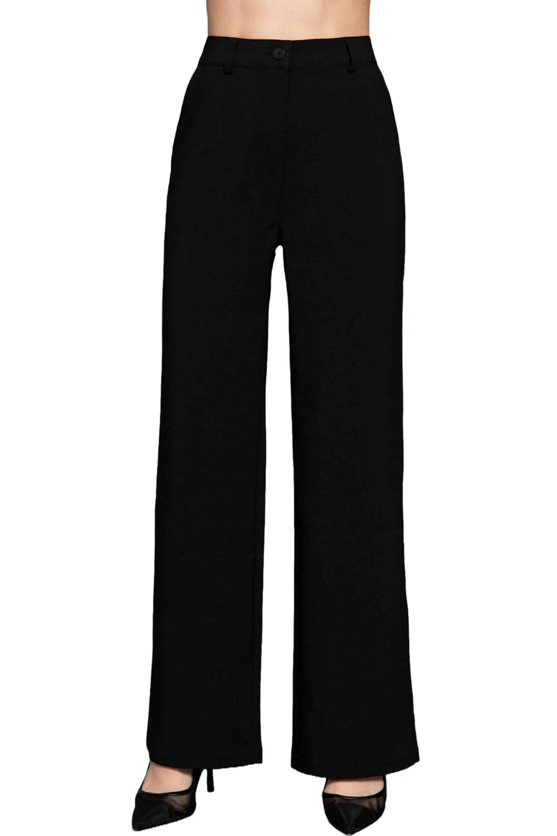 Straight-Leg Woven Pants Back Elastic Detail One Button Closure ZP14216C28 $12Each