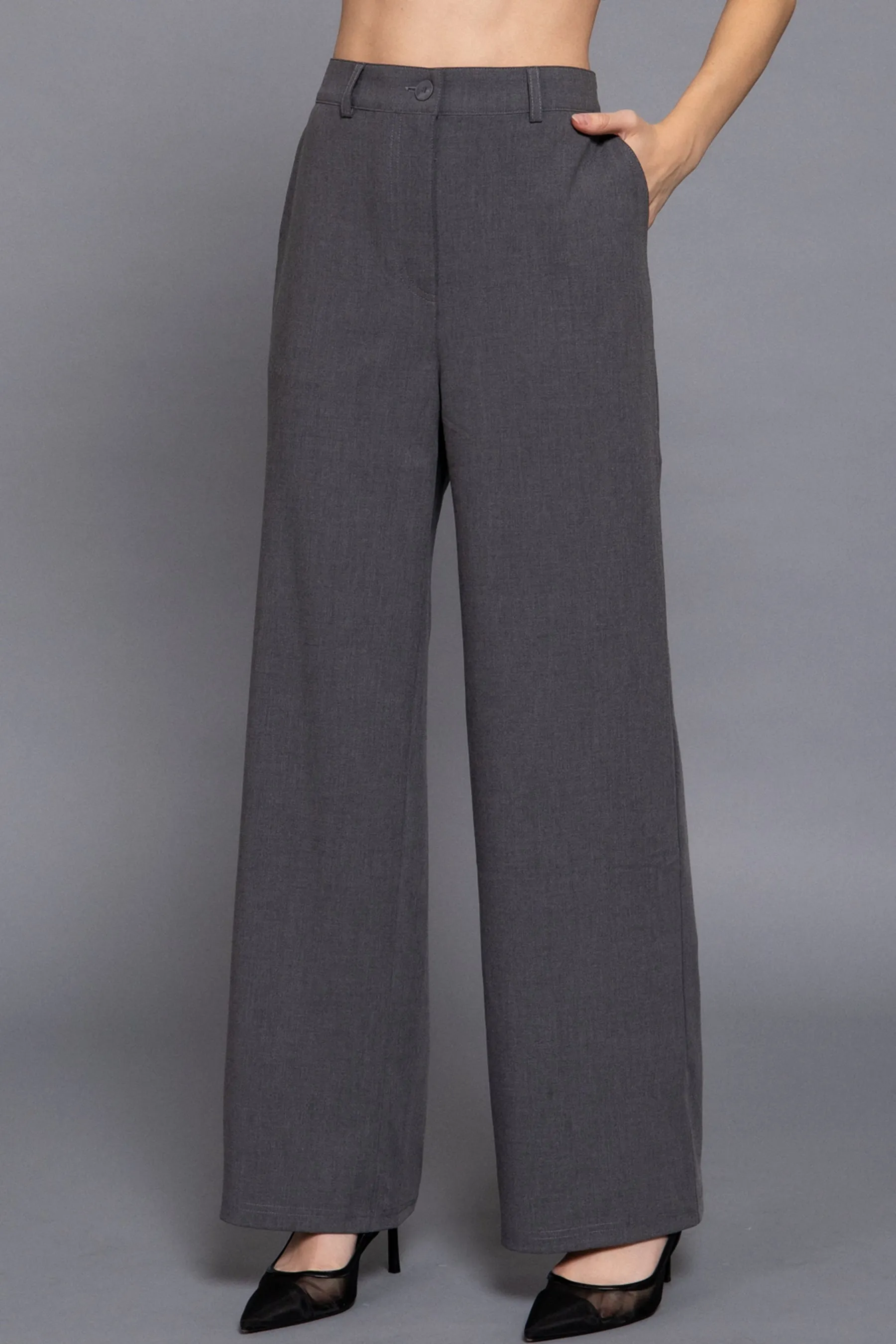 Straight-Leg Woven Pants Back Elastic Detail One Button Closure ZP14216C28 $12Each