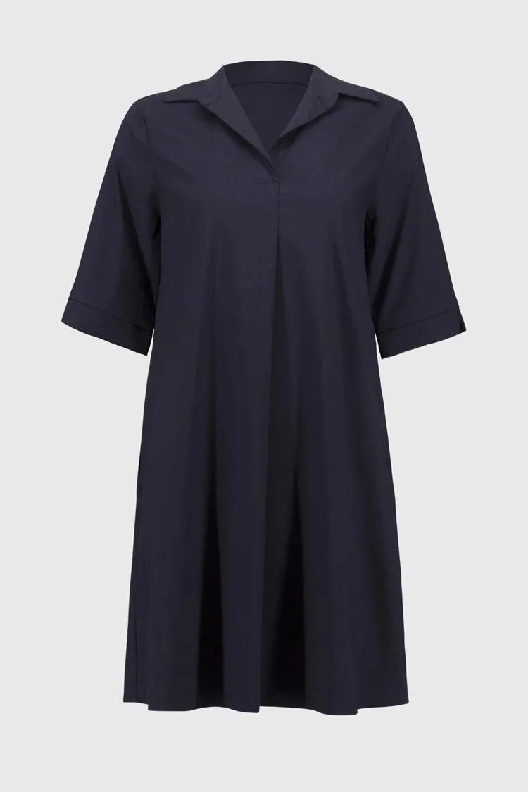 Stretch Poplin Trapeze Dress