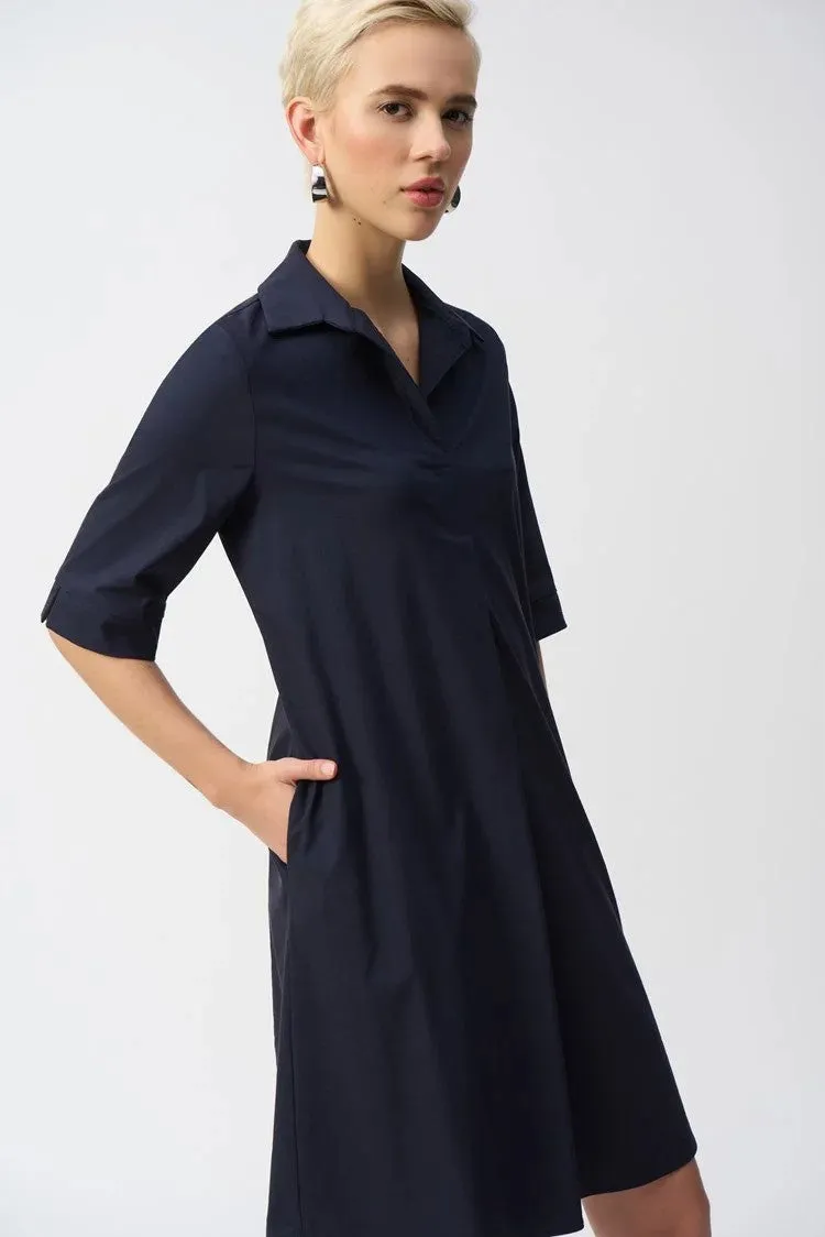 Stretch Poplin Trapeze Dress