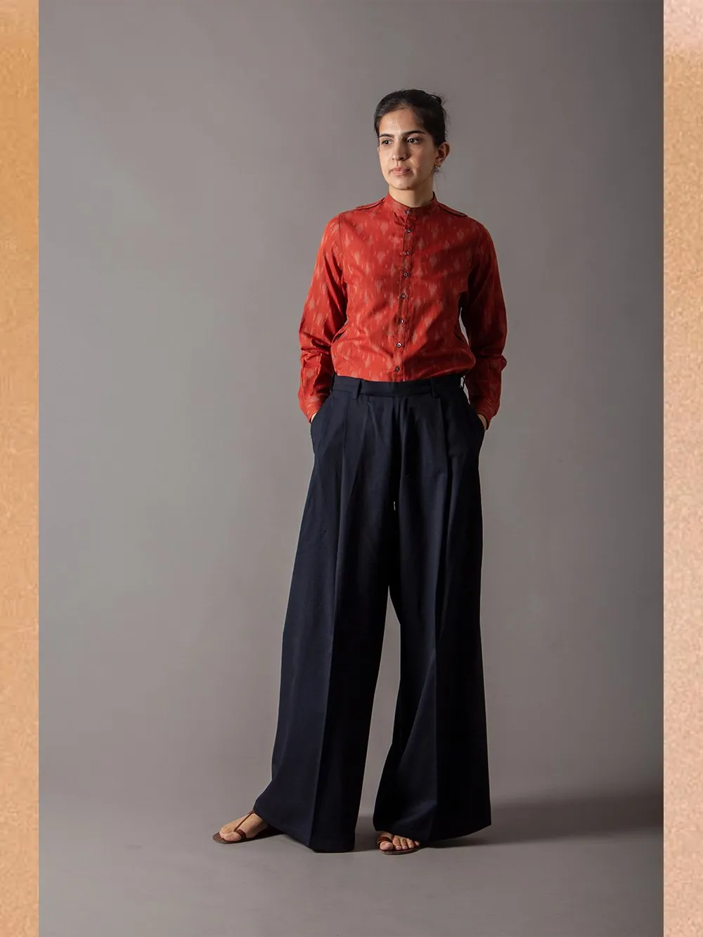 SUKETDHIR   I   SD Bullet Shirt | Cotton Ikat | Red