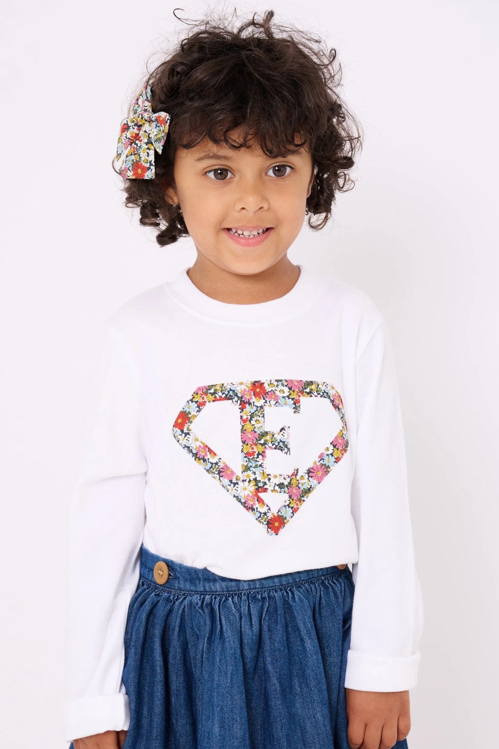 Superhero White T-Shirt in choice of Liberty Print
