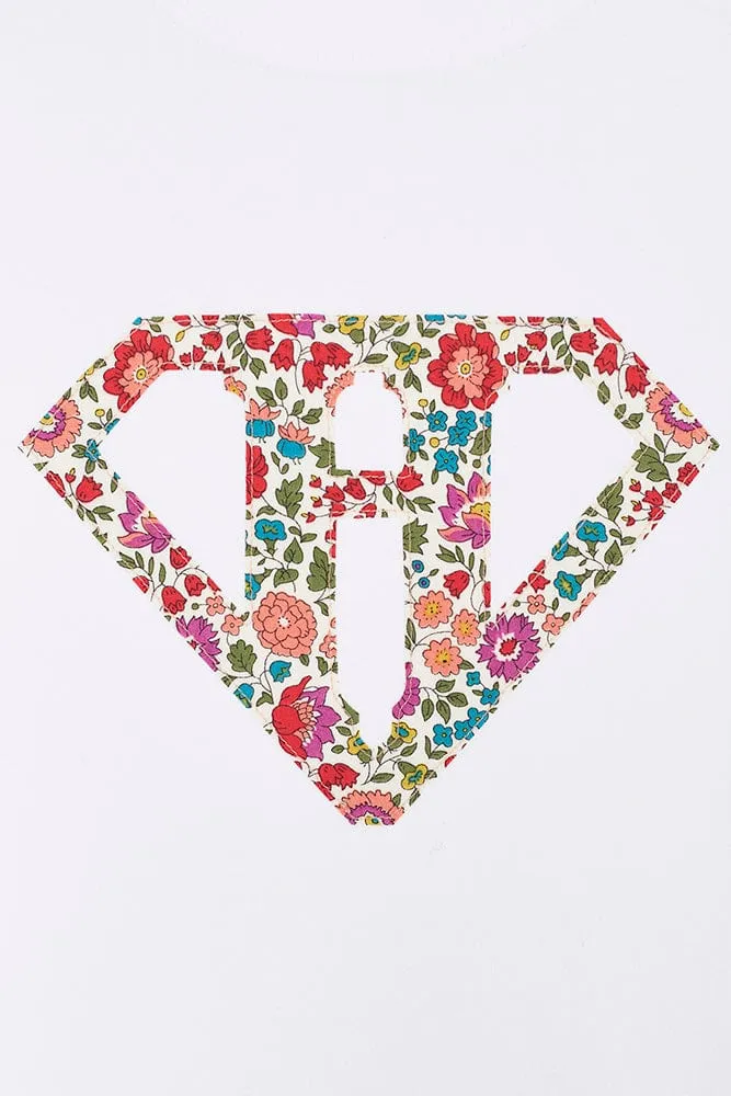 Superhero White T-Shirt in choice of Liberty Print