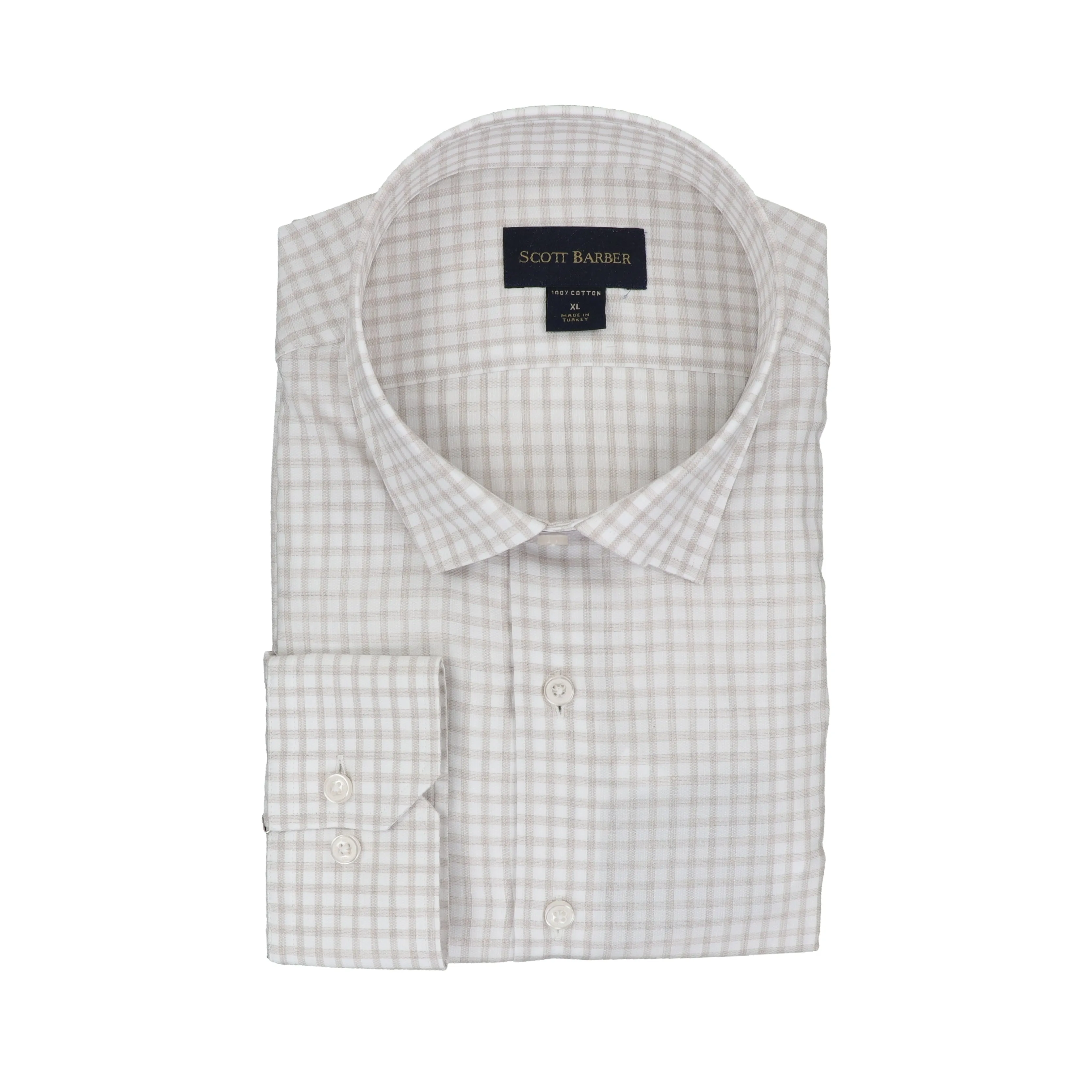 Textured Melange Gingham in Khaki
