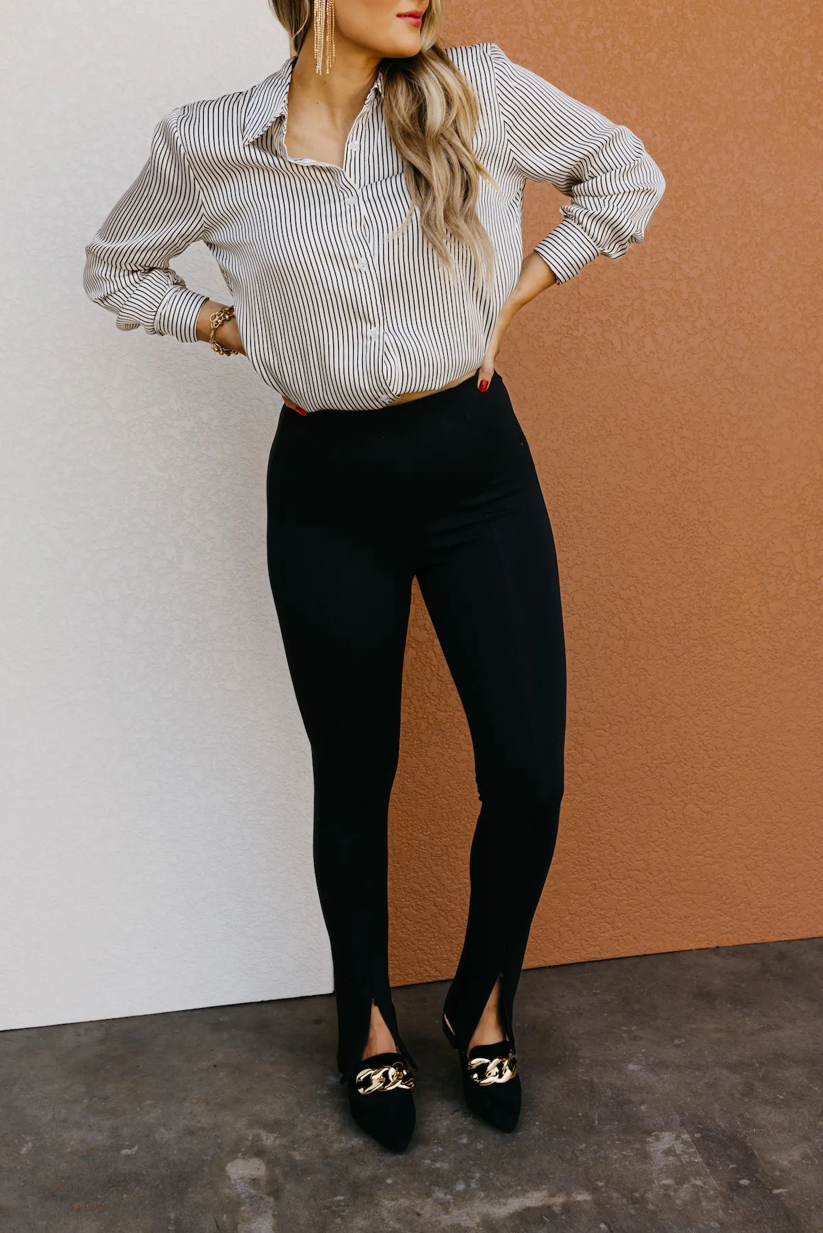 The Yareli Zippered Ankle Ponte Knit Pants  - FINAL SALE