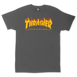 Thrasher - Flame Logo Tee Charcoal