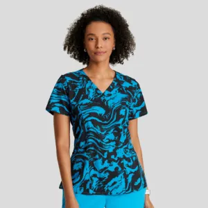 Thrive Print Top | Marble Wave
