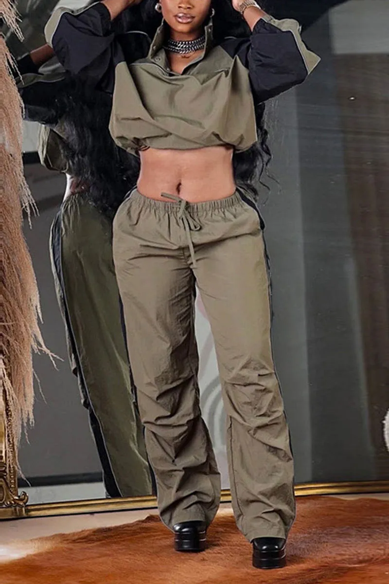 UG681 Stand-Up Collar Loose Top and Pants Set