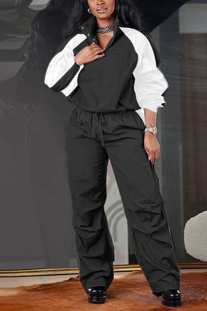 UG681 Stand-Up Collar Loose Top and Pants Set