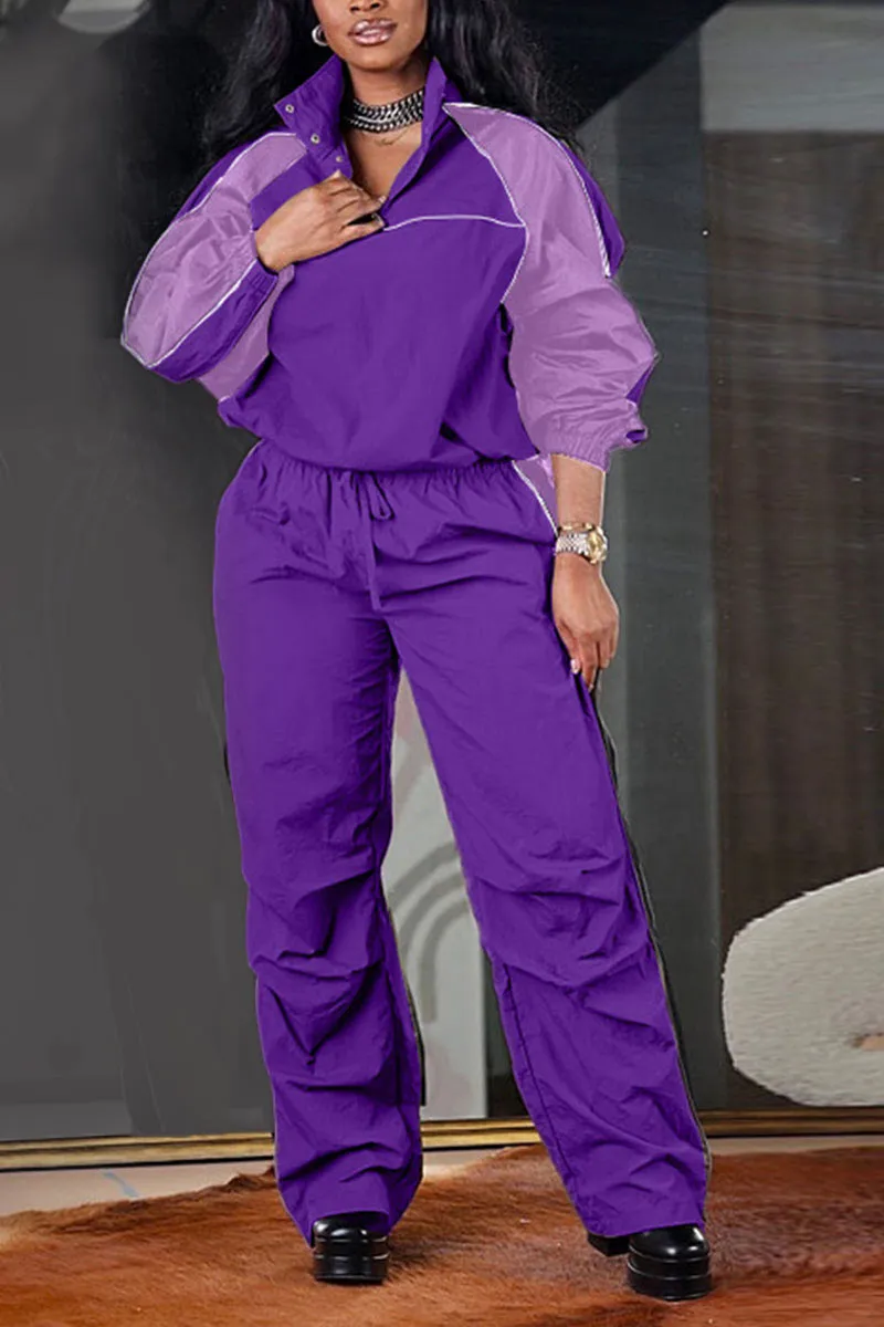 UG681 Stand-Up Collar Loose Top and Pants Set