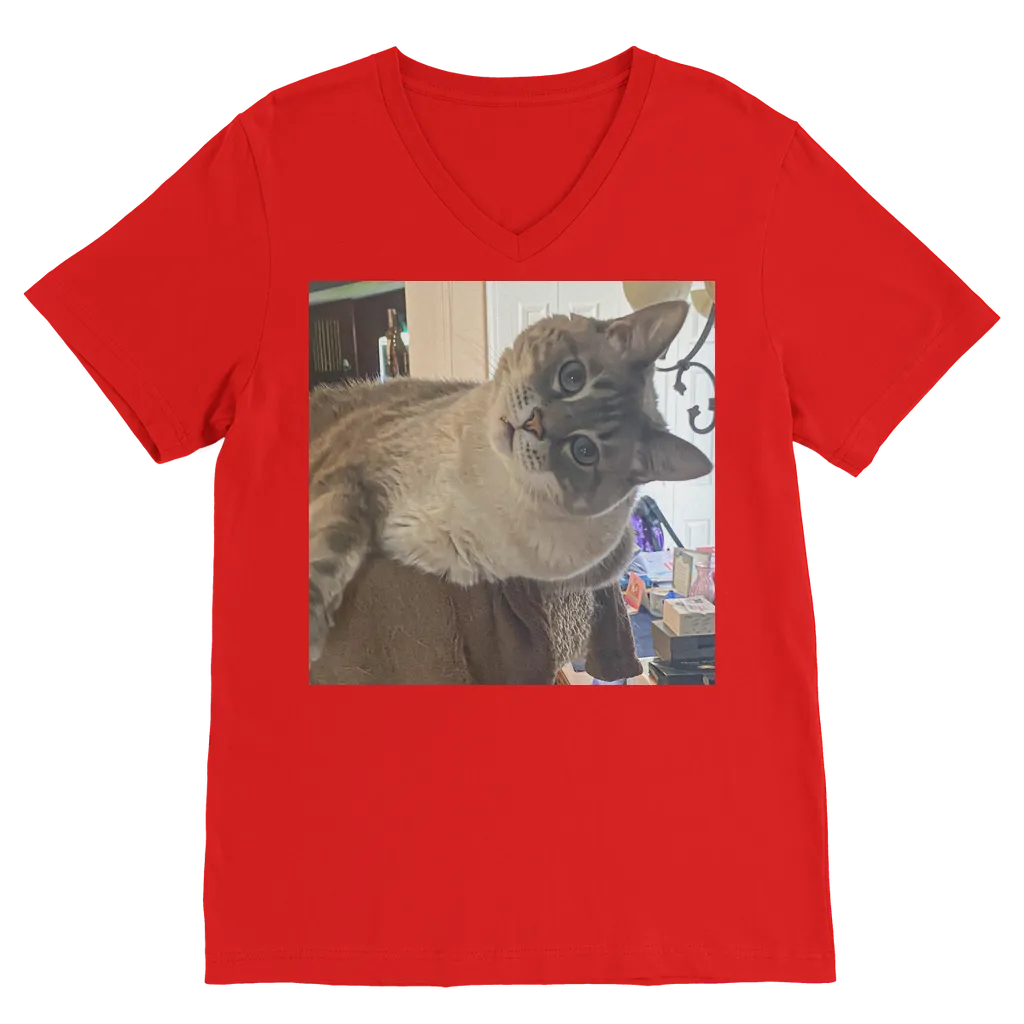 V-Neck T-Shirt Unisex - Siamese Cat - Rescue Pets - Chena