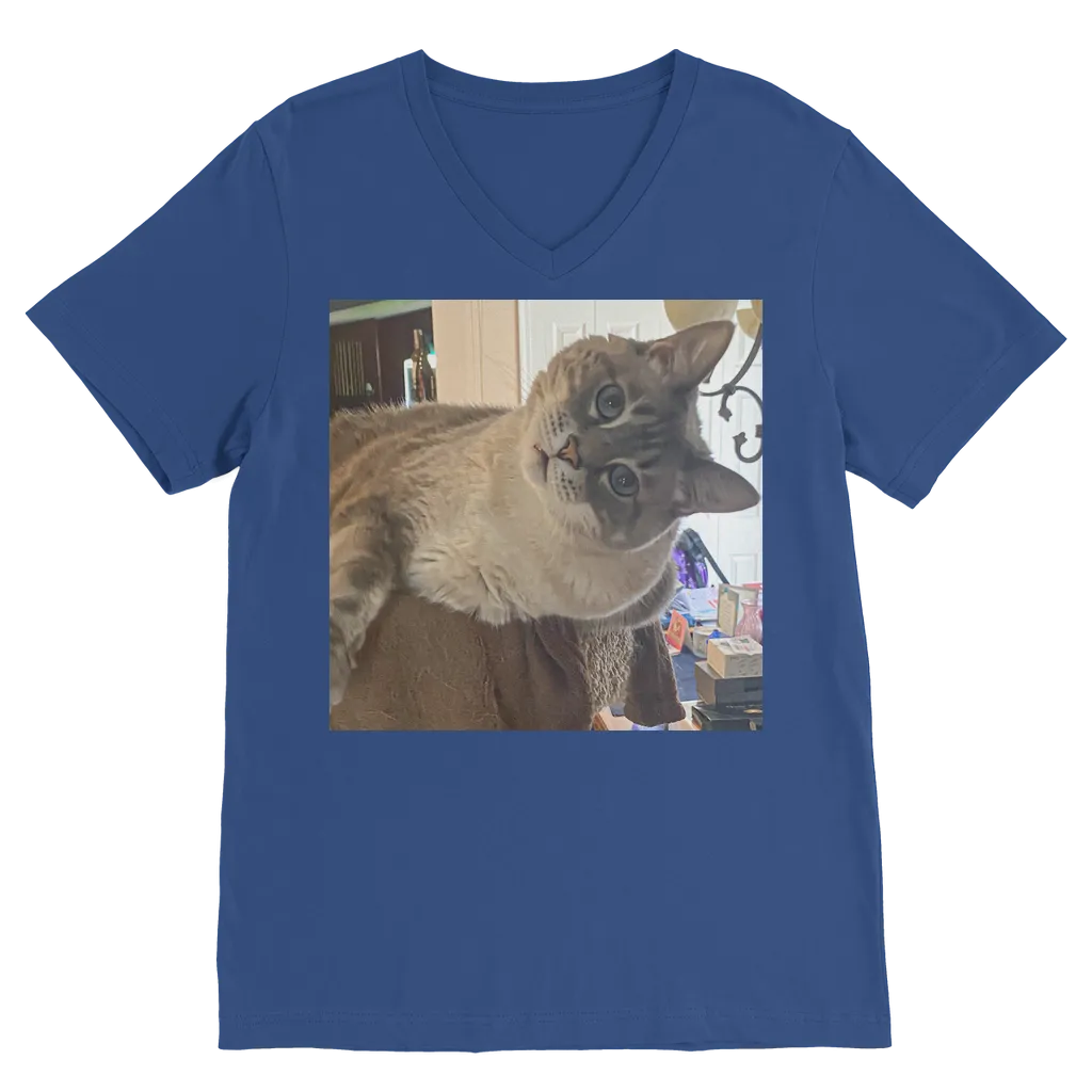 V-Neck T-Shirt Unisex - Siamese Cat - Rescue Pets - Chena