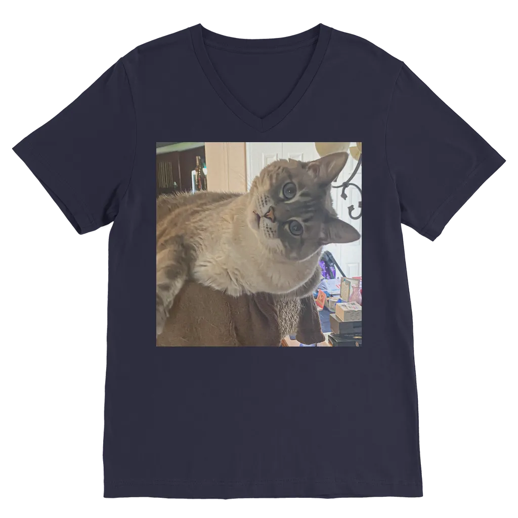 V-Neck T-Shirt Unisex - Siamese Cat - Rescue Pets - Chena