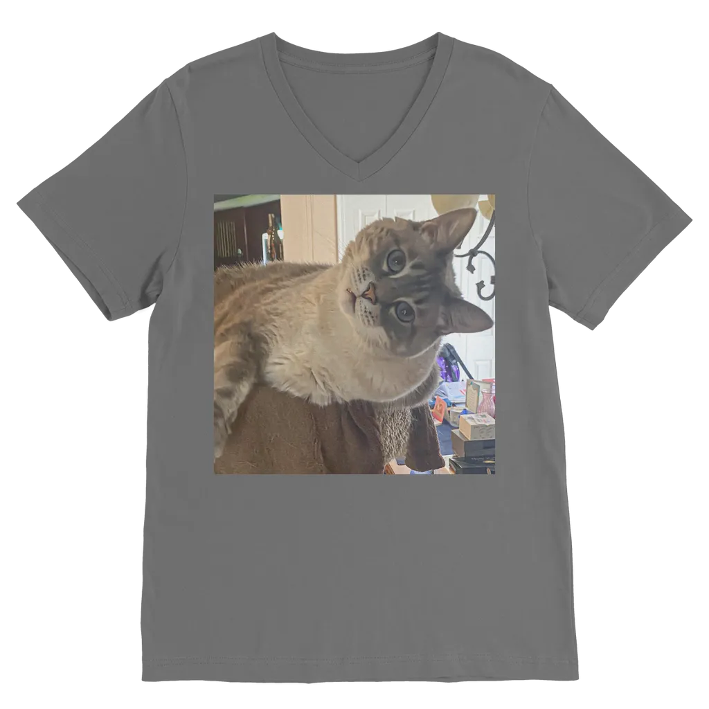 V-Neck T-Shirt Unisex - Siamese Cat - Rescue Pets - Chena