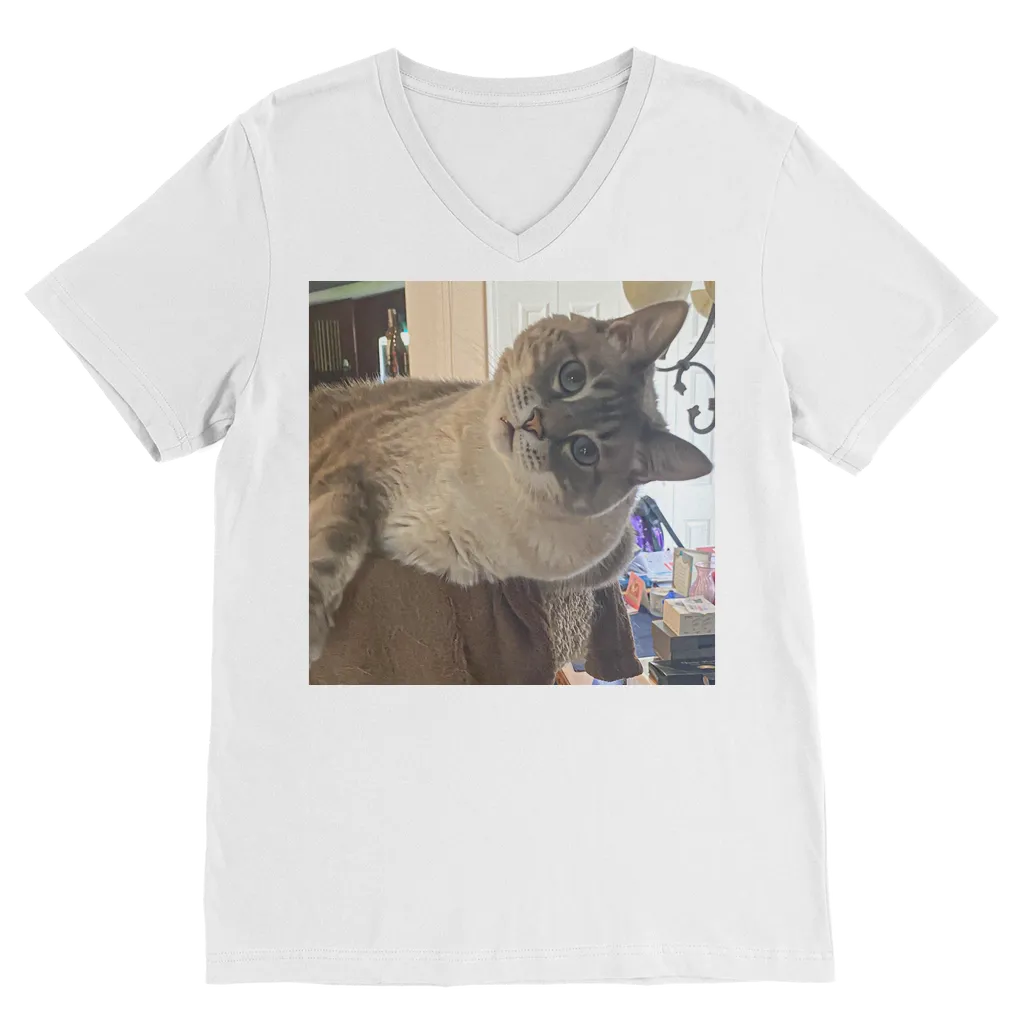 V-Neck T-Shirt Unisex - Siamese Cat - Rescue Pets - Chena
