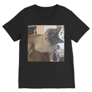 V-Neck T-Shirt Unisex - Siamese Cat - Rescue Pets - Chena