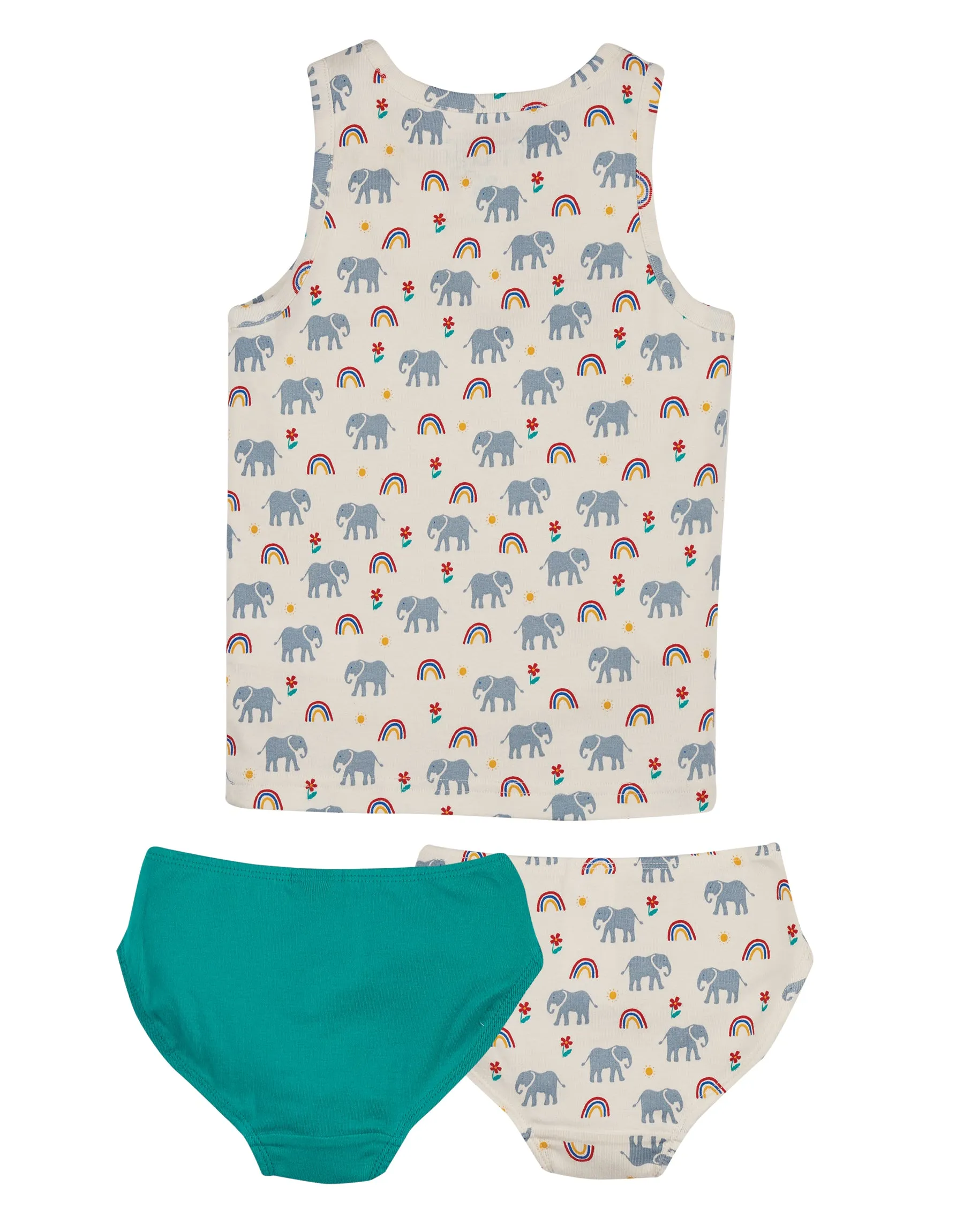 Vest and Brief 3 Piece Set, Elephants