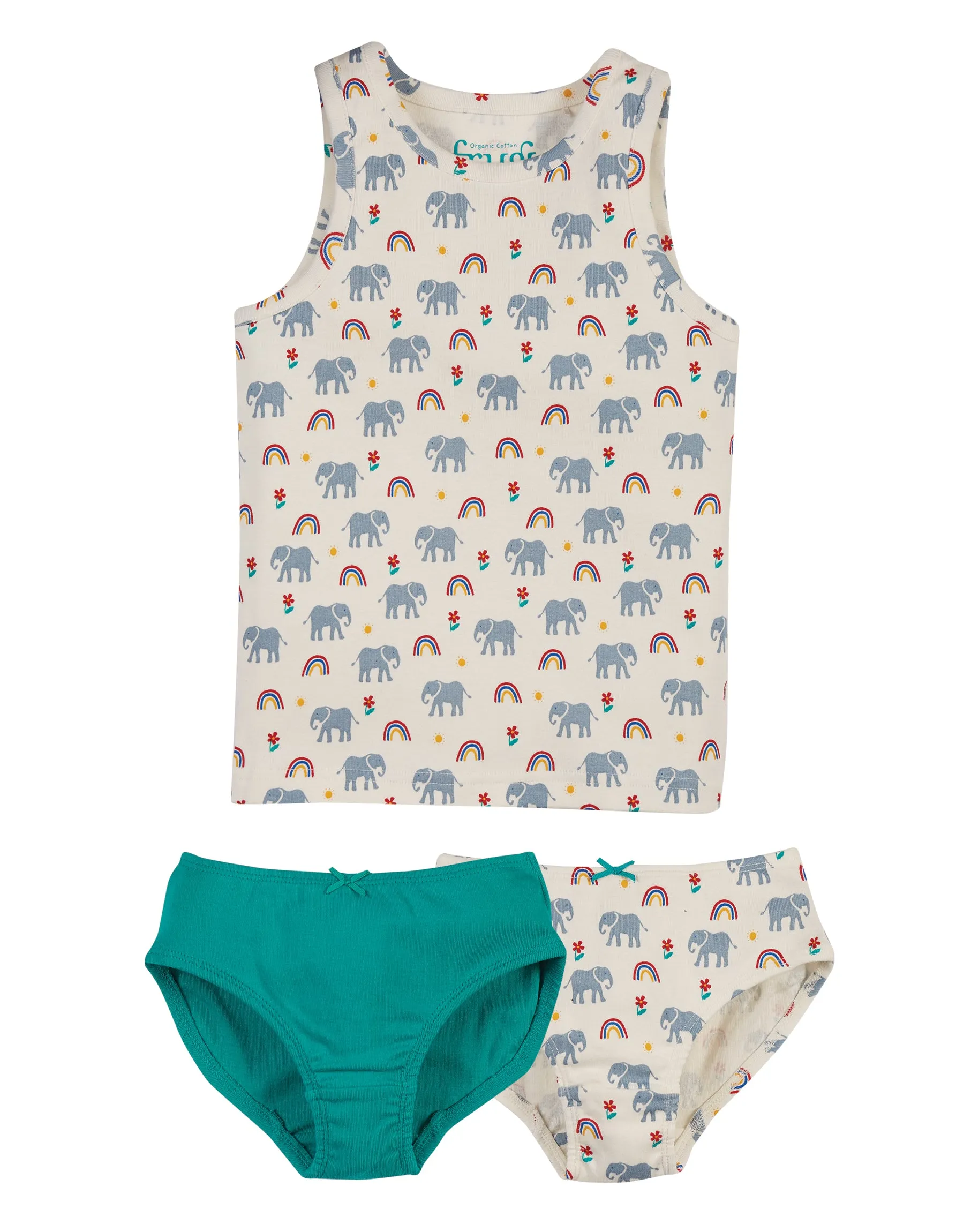 Vest and Brief 3 Piece Set, Elephants