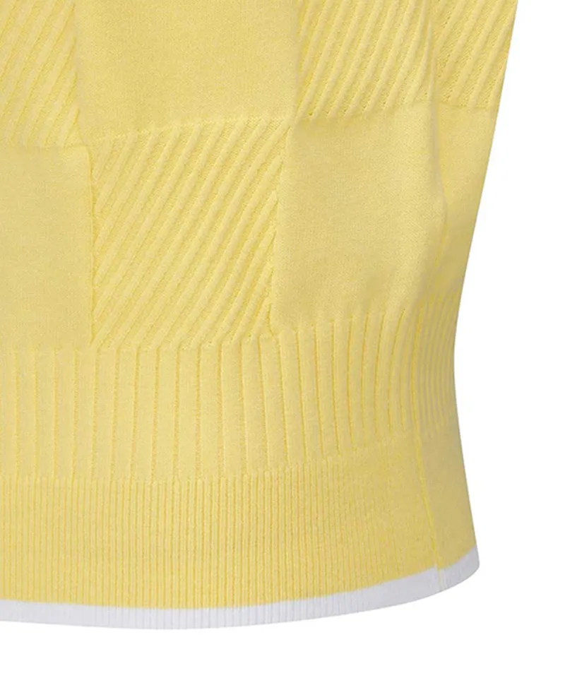 Vice Golf Atelier Women's Checker Board JQD Knit Vest - Yellow