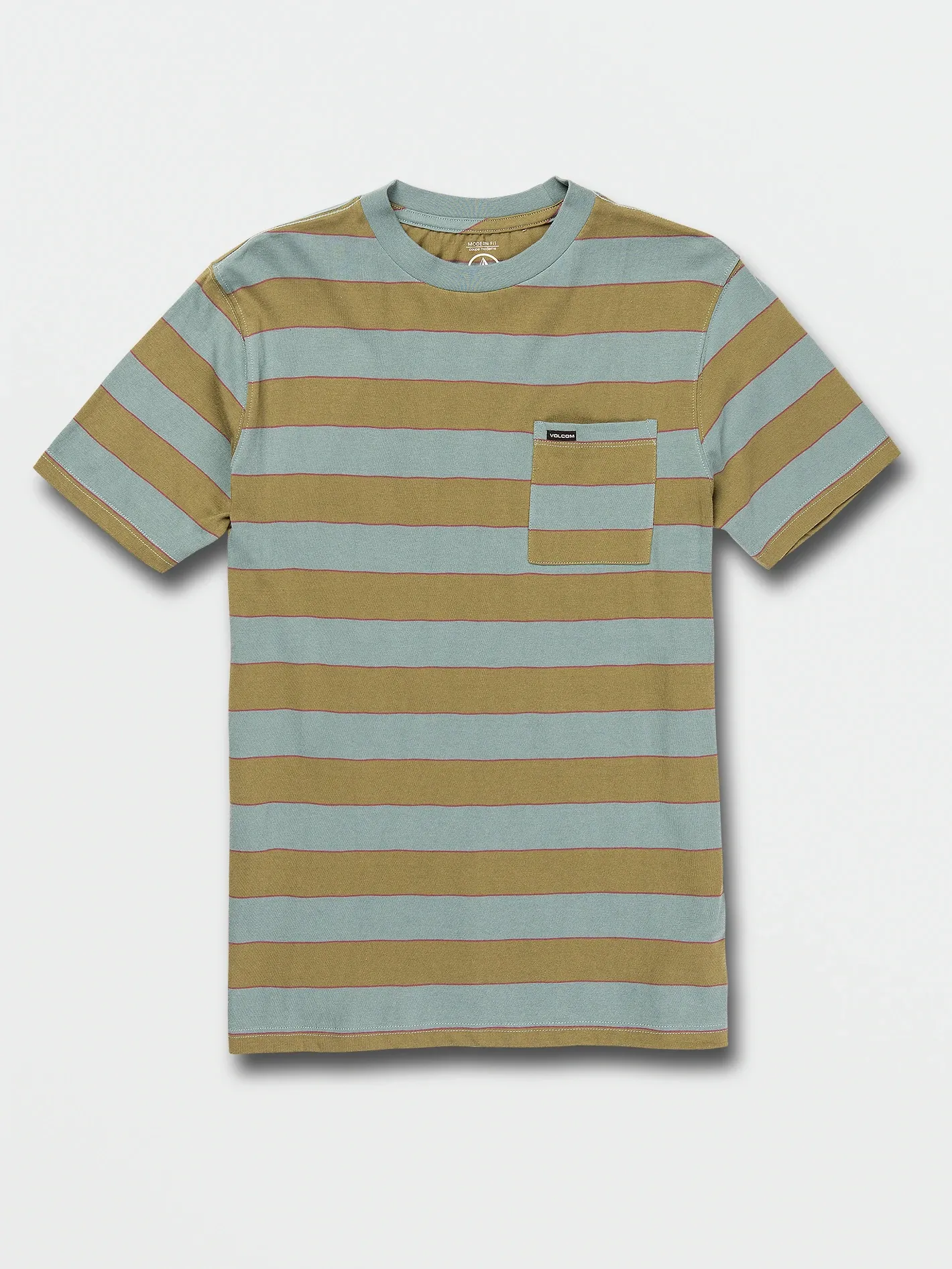 Volcom Mens Maxer Stripe Crew S/S Tee