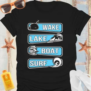 Water Adventure Tshirt Lake Boating Surfing Style